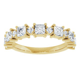 14K Gold Square Natural Diamond Anniversary Band – 1/2–1 1/3 CTW - Yellow Gold - view 3