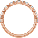 14K Gold Square Natural Diamond Anniversary Band – 1/2–1 1/3 CTW - Rose Gold - view 2