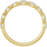 14K Gold Square Natural Diamond Anniversary Band – 1/2–1 1/3 CTW - Yellow Gold - view 2