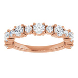 14K Gold Round Lab-Grown Diamond Anniversary Band – 3/8–1 1/4 CTW - Rose Gold - view 3