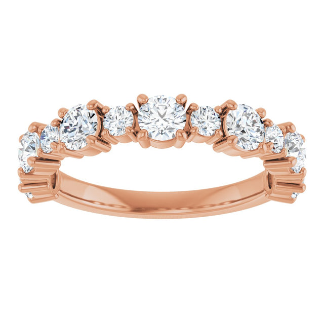 14K Gold Round Lab-Grown Diamond Anniversary Band – 3/8–1 1/4 CTW - Rose Gold - view 3