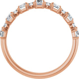 14K Gold Straight Baguette Natural Diamond Anniversary Band – 3/8–7/8 CTW - Rose Gold - view 2