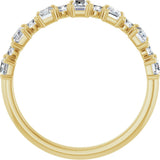 14K Gold Straight Baguette Natural Diamond Anniversary Band – 3/8–7/8 CTW - Yellow Gold - view 2