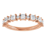 14K Gold Square Natural Diamond Anniversary Band – 1/2–1 1/3 CTW - Rose Gold - view 3