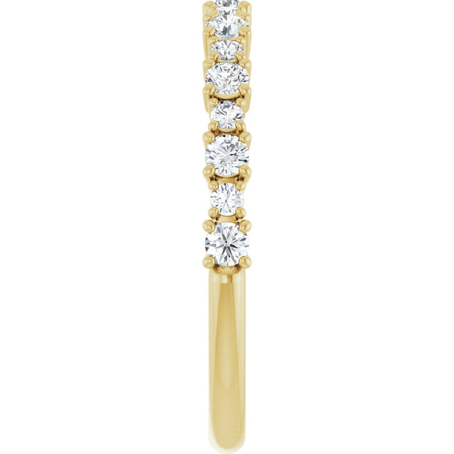 14K Gold Round Lab-Grown Diamond Anniversary Band – 3/8–1 1/4 CTW - Yellow Gold - view 4