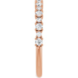 14K Gold Round Lab-Grown Diamond Anniversary Band – 3/8–1 1/4 CTW - Rose Gold - view 4