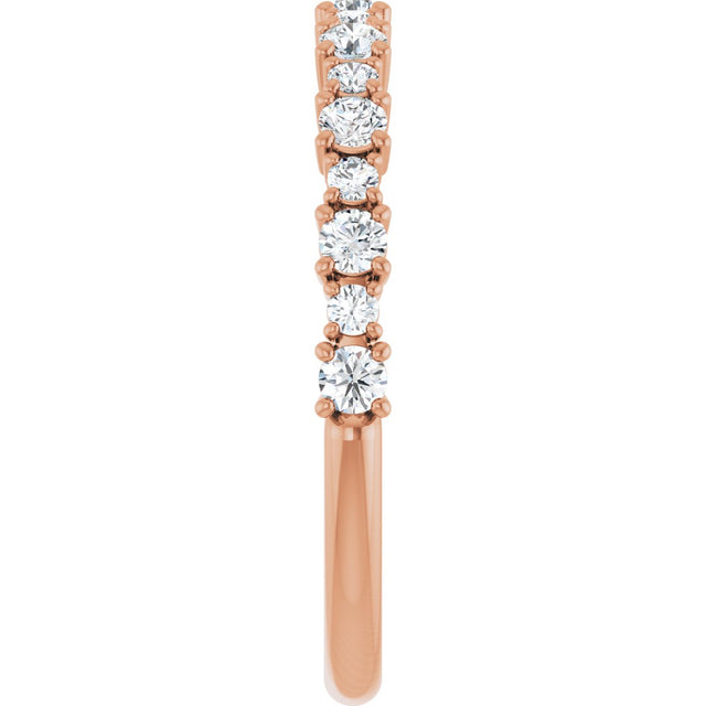 14K Gold Round Lab-Grown Diamond Anniversary Band – 3/8–1 1/4 CTW - Rose Gold - view 4