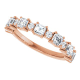 14K Gold Asscher Natural Diamond Anniversary Band – 1/2–1 1/3 CTW - Rose Gold - view 5
