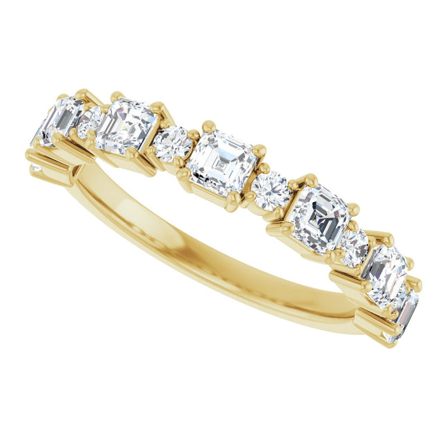 14K Gold Asscher Natural Diamond Anniversary Band – 1/2–1 1/3 CTW - Yellow Gold - view 5