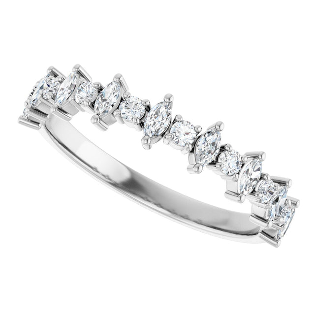 Platinum Marquise Natural Diamond Anniversary Band – 3/8–5/8 CTW - view 5