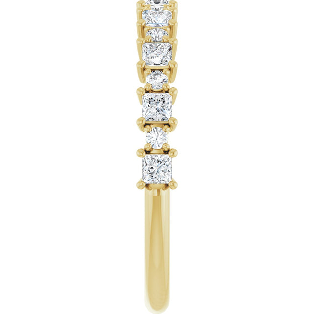 14K Gold Square Lab-Grown Diamond Anniversary Band – 1/2 CTW - Yellow Gold - view 4