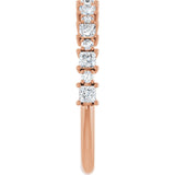 14K Gold Square Lab-Grown Diamond Anniversary Band – 1/2 CTW - Rose Gold - view 4