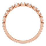 14K Gold Straight Baguette Natural Diamond Anniversary Band – 3/8–7/8 CTW - Rose Gold - view 2