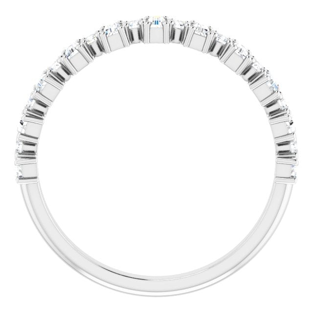 14K Gold Straight Baguette Natural Diamond Anniversary Band – 3/8–7/8 CTW - White Gold - view 2