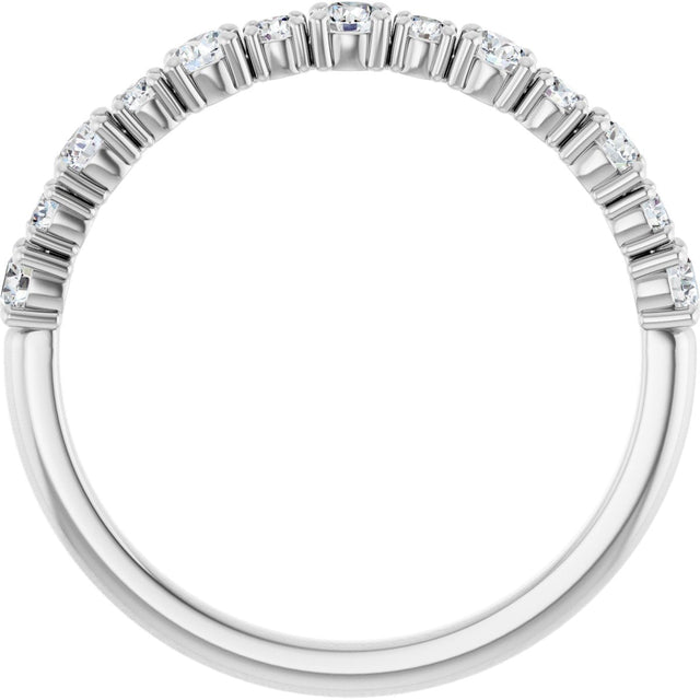 14K Gold Round Lab-Grown Diamond Anniversary Band – 3/8–1 1/4 CTW - White Gold - view 2