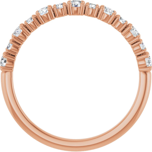 14K Gold Round Lab-Grown Diamond Anniversary Band – 3/8–1 1/4 CTW - Rose Gold - view 2
