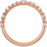 14K Gold Asscher Natural Diamond Anniversary Band – 1/2–1 1/3 CTW - Rose Gold - view 2