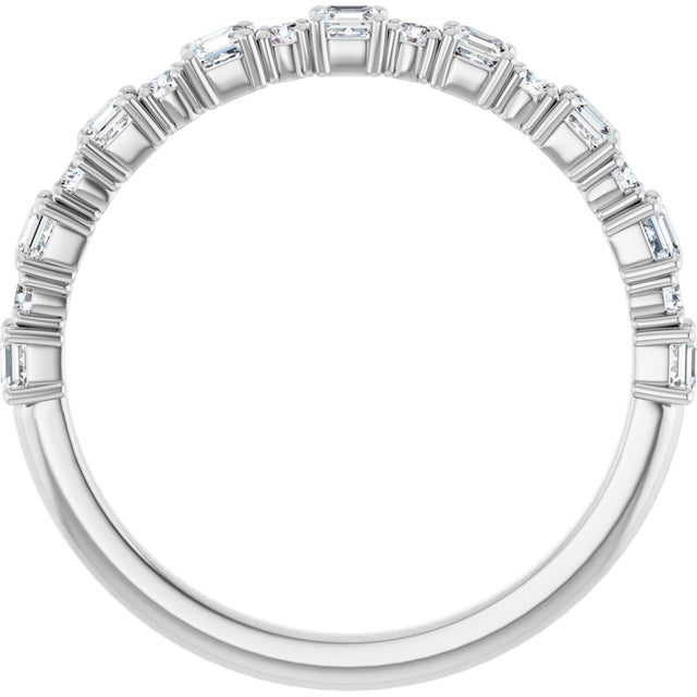 14K Gold Asscher Natural Diamond Anniversary Band – 1/2–1 1/3 CTW - White Gold - view 2