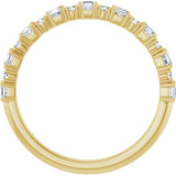 14K Gold Asscher Natural Diamond Anniversary Band – 1/2–1 1/3 CTW - Yellow Gold - view 2