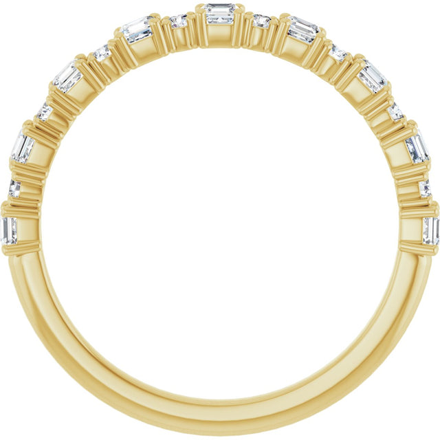 14K Gold Asscher Natural Diamond Anniversary Band – 1/2–1 1/3 CTW - Yellow Gold - view 2