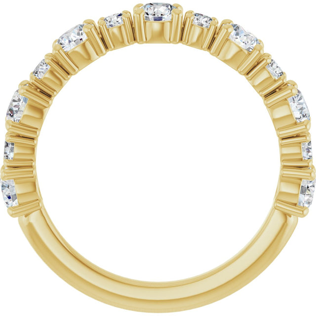 14K Gold Round Lab-Grown Diamond Anniversary Band – 3/8–1 1/4 CTW - Yellow Gold - view 2