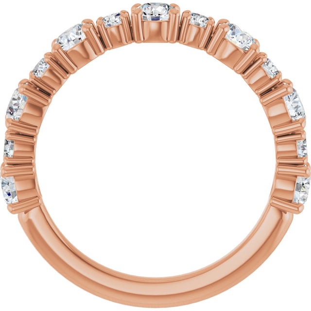 14K Gold Round Lab-Grown Diamond Anniversary Band – 3/8–1 1/4 CTW - Rose Gold - view 2
