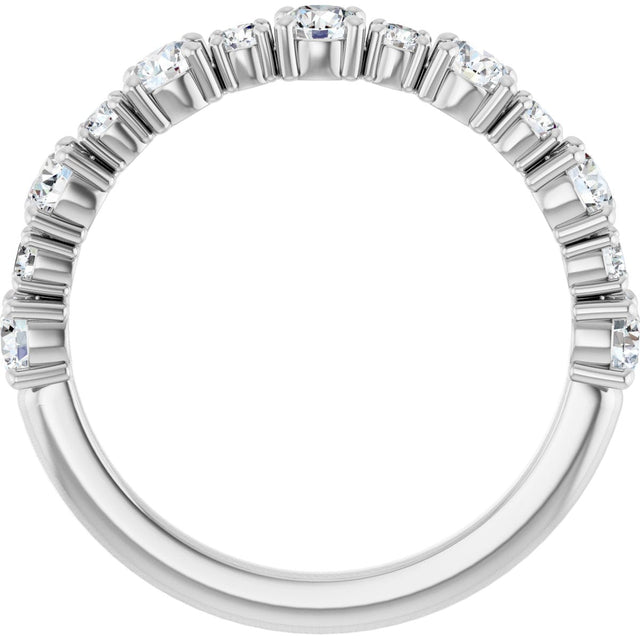 Platinum Round Natural Diamond Anniversary Band – 3/8–3/4 CTW - view 2