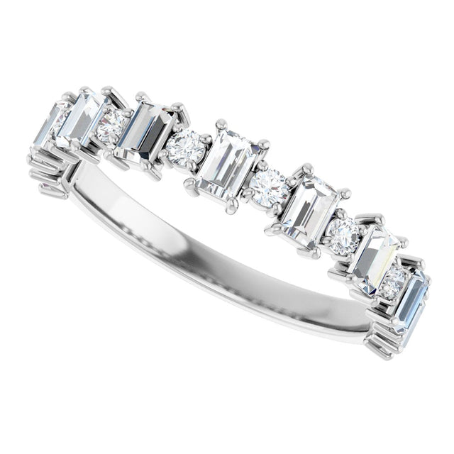 Platinum Straight Baguette Natural Diamond Anniversary Band – 3/8–7/8 CTW - view 5