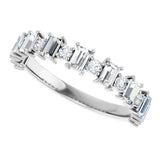 14K Gold Straight Baguette Natural Diamond Anniversary Band – 3/8–7/8 CTW - White Gold - view 5