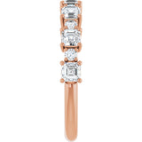 14K Gold Asscher Natural Diamond Anniversary Band – 1/2–1 1/3 CTW - Rose Gold - view 4
