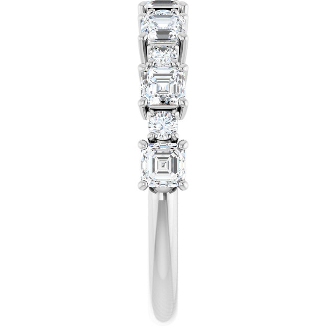 Platinum Asscher Natural Diamond Anniversary Band – 1/2–1 1/3 CTW - view 4