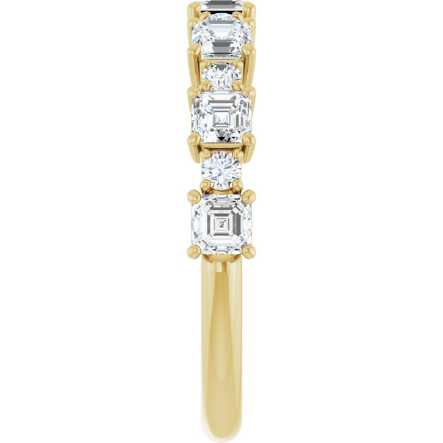 14K Gold Asscher Natural Diamond Anniversary Band – 1/2–1 1/3 CTW - Yellow Gold - view 4