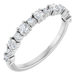 14K Gold Round Natural Diamond Anniversary Band – 3/8–3/4 CTW - White Gold