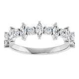 Platinum Marquise Natural Diamond Anniversary Band – 3/8–5/8 CTW - view 3