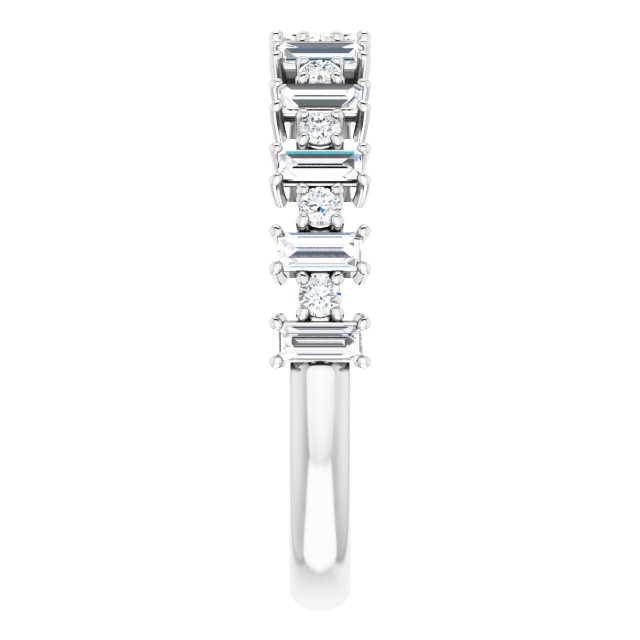 Platinum Straight Baguette Natural Diamond Anniversary Band – 3/8–7/8 CTW - view 4