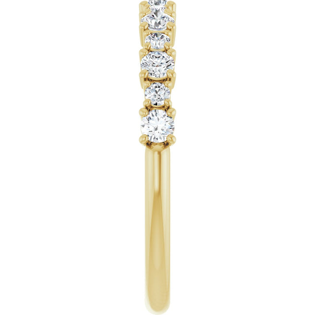 14K Gold Round Lab-Grown Diamond Anniversary Band – 3/8–1 1/4 CTW - Yellow Gold - view 4