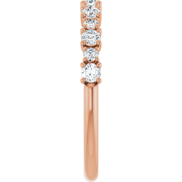14K Gold Round Lab-Grown Diamond Anniversary Band – 3/8–1 1/4 CTW - Rose Gold - view 4