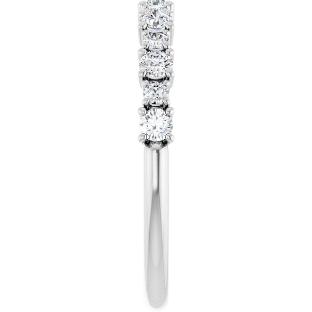 Platinum Round Natural Diamond Anniversary Band – 3/8–3/4 CTW - view 4