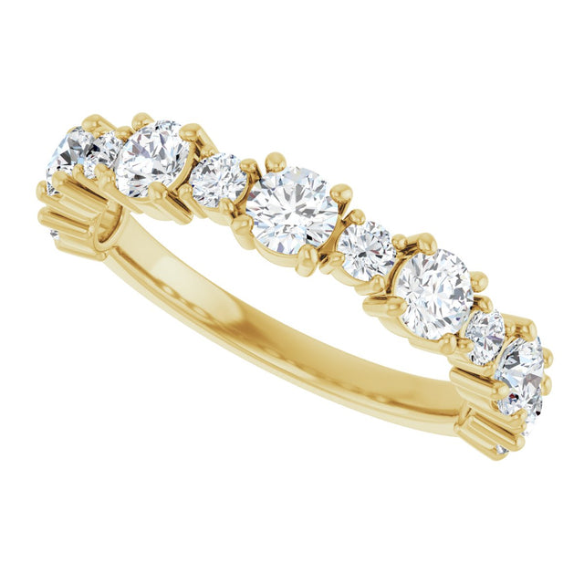 14K Gold Round Lab-Grown Diamond Anniversary Band – 3/8–1 1/4 CTW - Yellow Gold - view 5