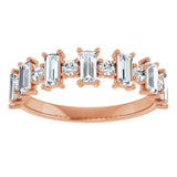 14K Gold Straight Baguette Natural Diamond Anniversary Band – 3/8–7/8 CTW - Rose Gold - view 3