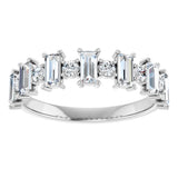 Platinum Straight Baguette Natural Diamond Anniversary Band – 3/8–7/8 CTW - view 3