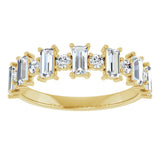14K Gold Straight Baguette Natural Diamond Anniversary Band – 3/8–7/8 CTW - Yellow Gold - view 3