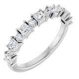 14K Gold Square Natural Diamond Anniversary Band – 1/2–1 1/3 CTW - White Gold