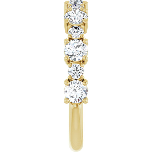 14K Gold Round Lab-Grown Diamond Anniversary Band – 3/8–1 1/4 CTW - Yellow Gold - view 4