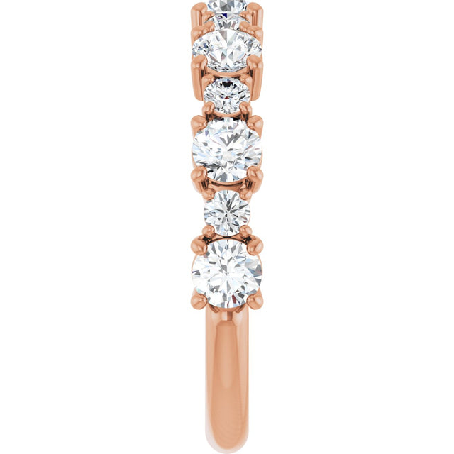 14K Gold Round Lab-Grown Diamond Anniversary Band – 3/8–1 1/4 CTW - Rose Gold - view 4