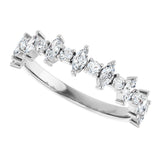 Platinum Marquise Natural Diamond Anniversary Band – 3/8–5/8 CTW - view 5