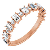 14K Gold Straight Baguette Natural Diamond Anniversary Band – 3/8–7/8 CTW - Rose Gold