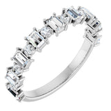 Platinum Straight Baguette Natural Diamond Anniversary Band – 3/8–7/8 CTW