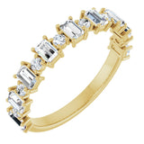 14K Gold Straight Baguette Natural Diamond Anniversary Band – 3/8–7/8 CTW - Yellow Gold