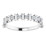 14K Gold Straight Baguette Natural Diamond Anniversary Band – 3/8–7/8 CTW - White Gold - view 3